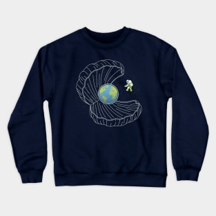 Oyster Pearl Earth Astronaut by Tobe Fonseca Crewneck Sweatshirt